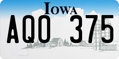 IA license plate AQO375
