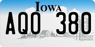 IA license plate AQO380