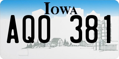 IA license plate AQO381