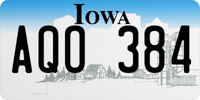 IA license plate AQO384