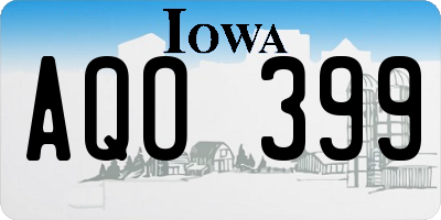 IA license plate AQO399