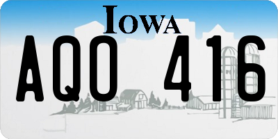 IA license plate AQO416