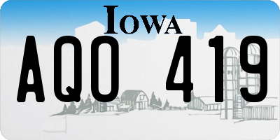 IA license plate AQO419