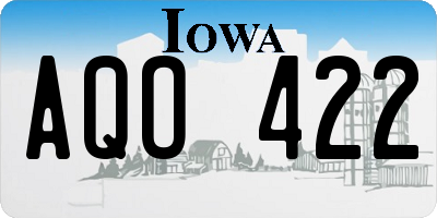 IA license plate AQO422