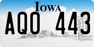 IA license plate AQO443