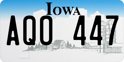 IA license plate AQO447