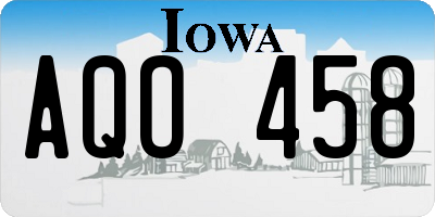IA license plate AQO458