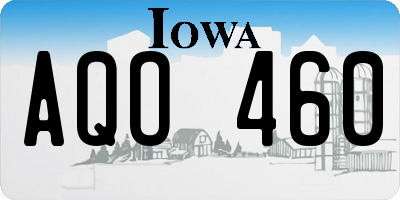 IA license plate AQO460