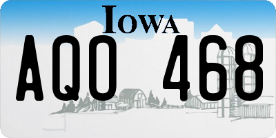 IA license plate AQO468