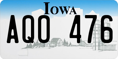 IA license plate AQO476