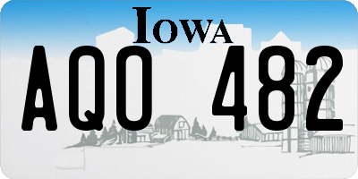 IA license plate AQO482