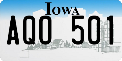 IA license plate AQO501