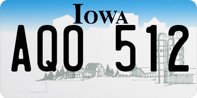 IA license plate AQO512