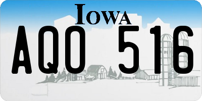 IA license plate AQO516