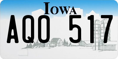 IA license plate AQO517
