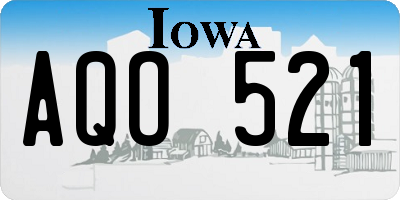 IA license plate AQO521