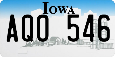 IA license plate AQO546