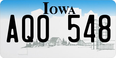 IA license plate AQO548