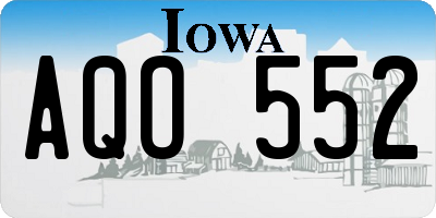 IA license plate AQO552