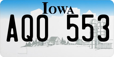 IA license plate AQO553