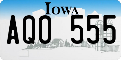 IA license plate AQO555