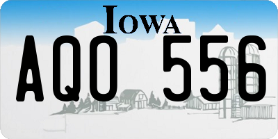 IA license plate AQO556