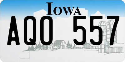 IA license plate AQO557