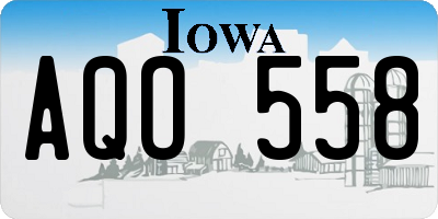 IA license plate AQO558