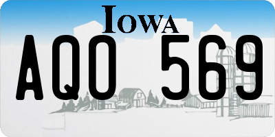 IA license plate AQO569