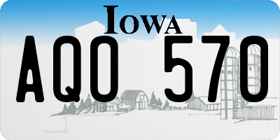 IA license plate AQO570