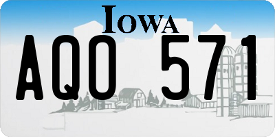IA license plate AQO571
