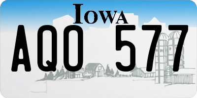 IA license plate AQO577