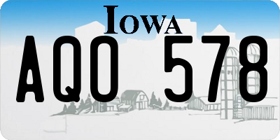 IA license plate AQO578