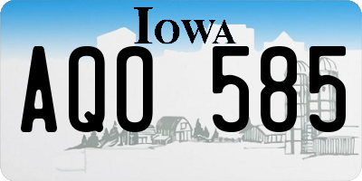 IA license plate AQO585