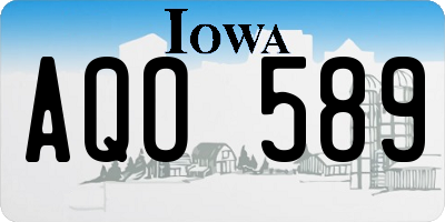 IA license plate AQO589