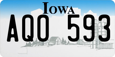 IA license plate AQO593