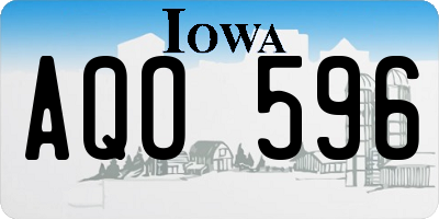 IA license plate AQO596