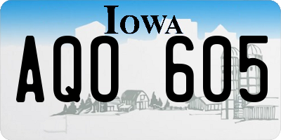 IA license plate AQO605