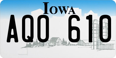 IA license plate AQO610