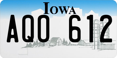 IA license plate AQO612
