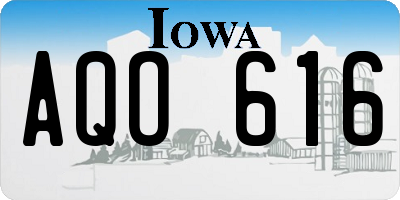 IA license plate AQO616