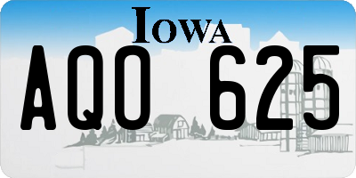 IA license plate AQO625