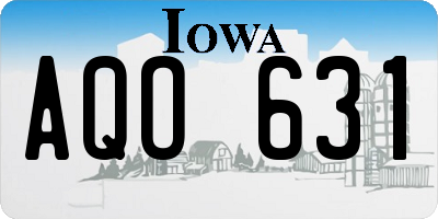 IA license plate AQO631
