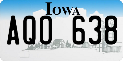 IA license plate AQO638