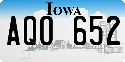 IA license plate AQO652