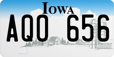 IA license plate AQO656