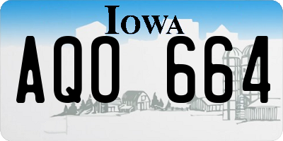 IA license plate AQO664