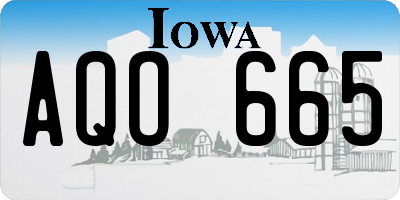 IA license plate AQO665