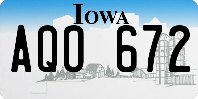 IA license plate AQO672