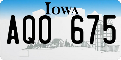 IA license plate AQO675